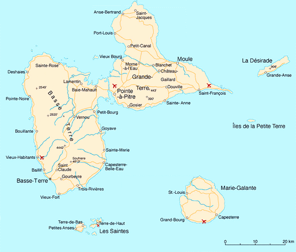 carte Guadeloupe tourisme