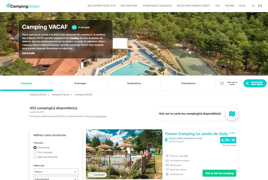 camping direct vacaf