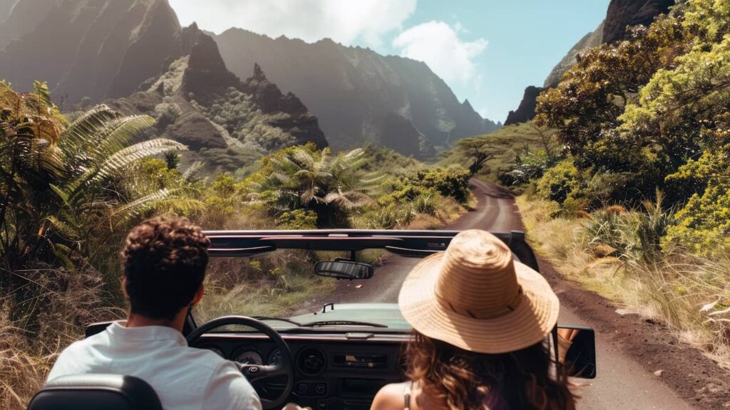 Visiter la Nouvelle-Calédonie en voiture : conseils pratiques et étapes incontournables jeep couple touristes